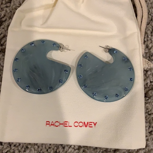 LAST PAIR! Rachel Comey Rhinestone Swirl Camille Earring Blue - Picture 7 of 8